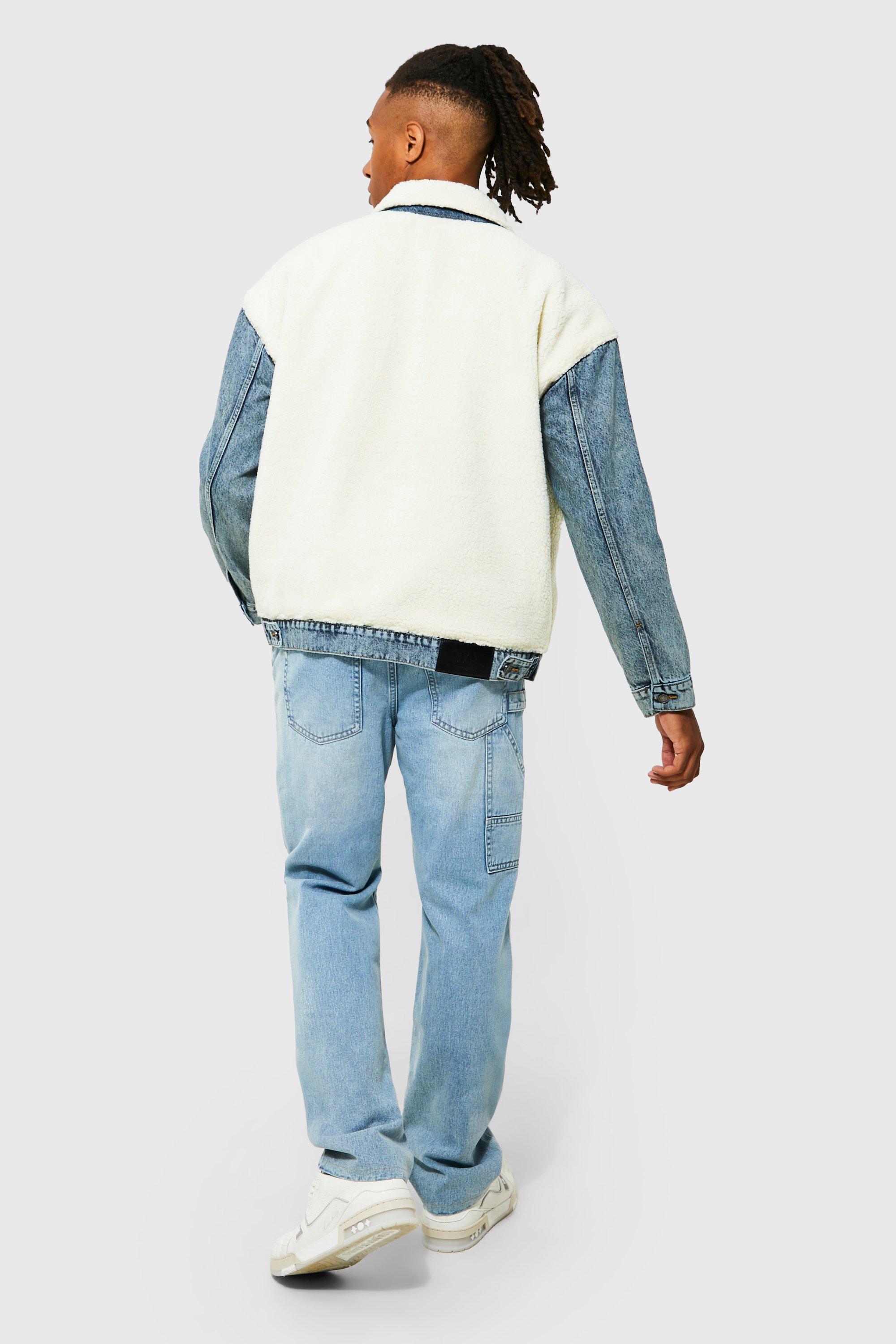 Borg trucker jacket outlet boohoo